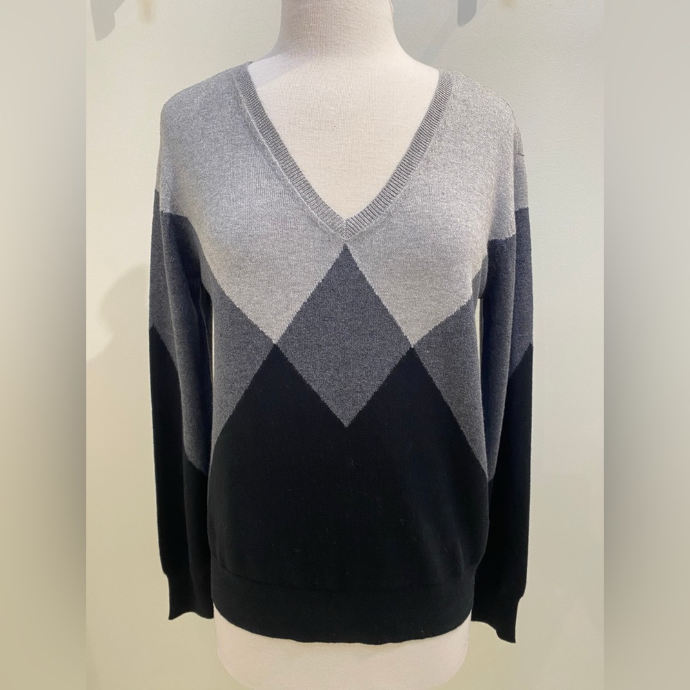 Elliott Lauren Argyle V-Neck Sweater